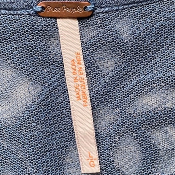 Free People Canyon Rose Button Down Top Blue Size L/G - Picture 5 of 14